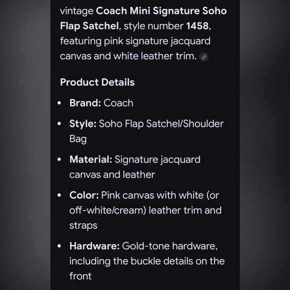 Authentic Coach Signature Soho Satchel in Lilac Pink and Cream Handbag - Picture 9 of 10